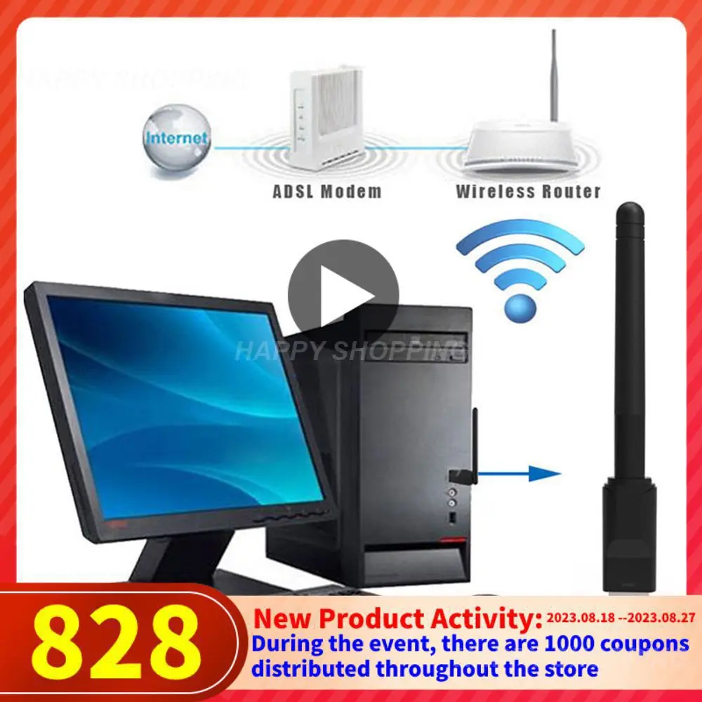 

Adapter 2.4GHz WLAN Wi-Fi Dongle Network Card 150Mbps Wireless Network Card Mini USB WiFi Receiver Wifi For PC Laptop DVB T2