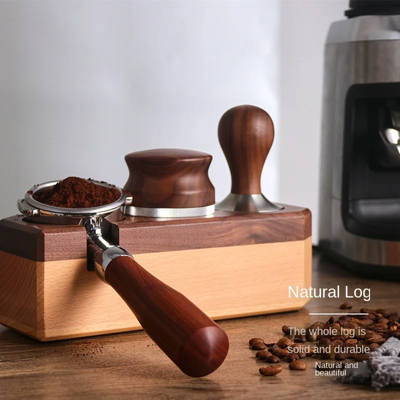 

Coffee Pressed Powder Espresso Coffee Tampers Mat Fluted Coffee Tampering Corner Mat Pad Anti-skid Food Wooden Coffeeware Mat