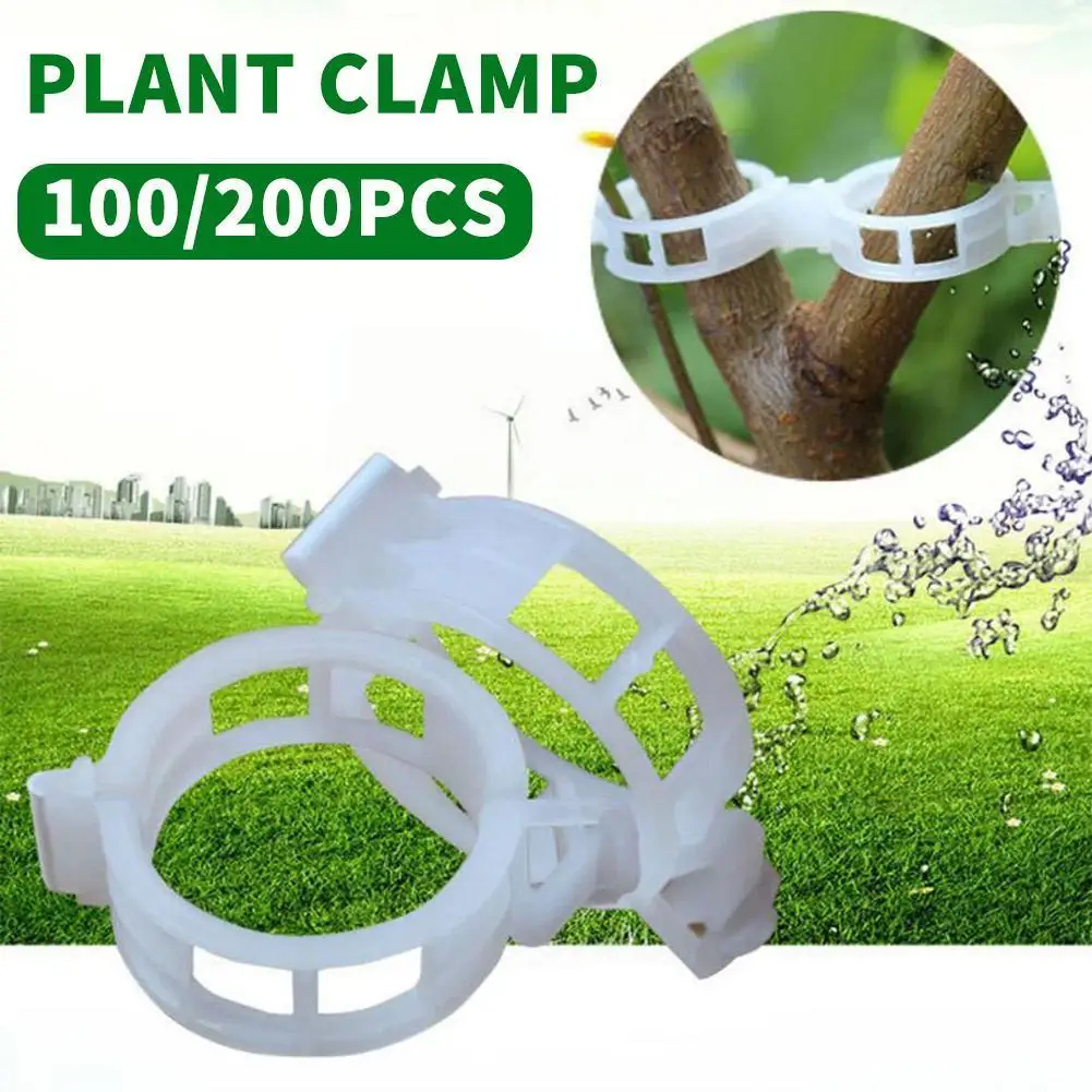 

100/200pcs Plastic Plant Support Reusable Clips Plant Vine Grafting Fixing Tool For Garden Vegetable Tomato Supp W9x6