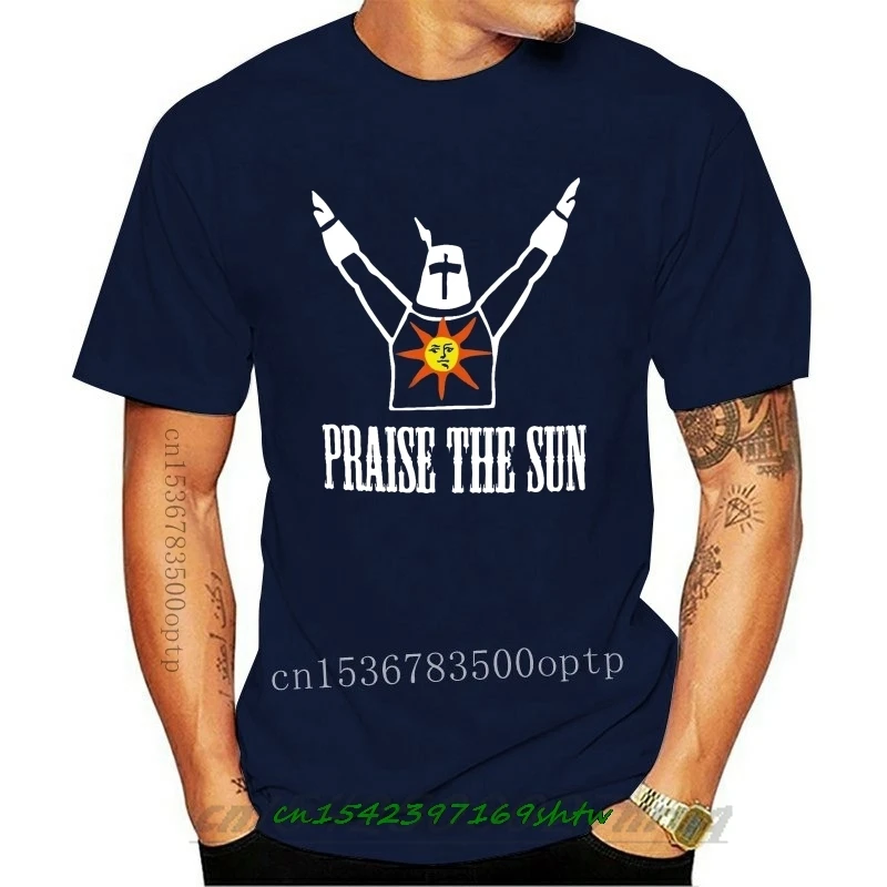 

Praise the Sun T-Shirt Dark Sunbro Solaire Souls Gwyn Sonnen Ritter Bro Summer Short Sleeves Cotton T Shirt Fashion