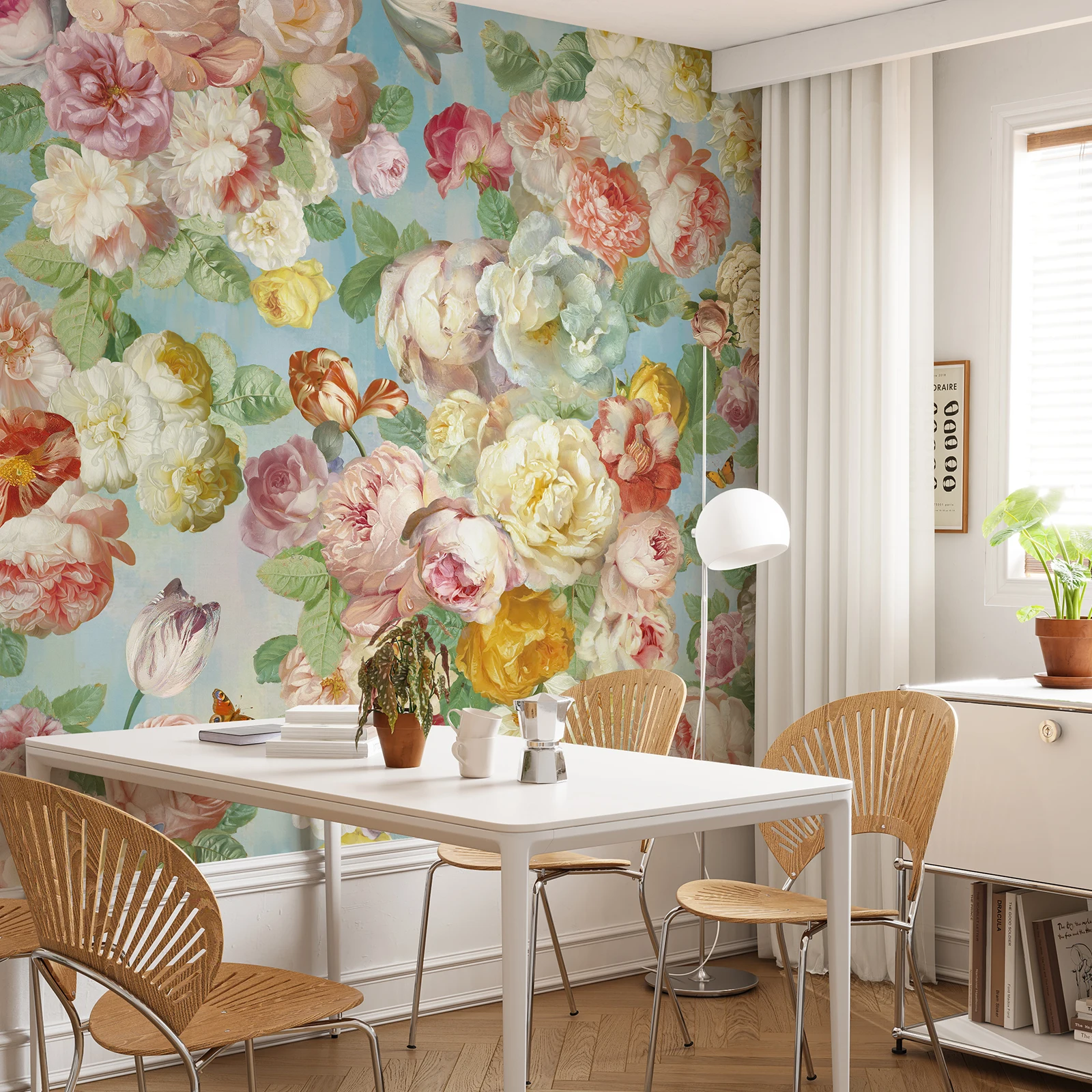 Zeeko розовая Цветочная Акварельная Настенная роспись пилинг и наклейка холст