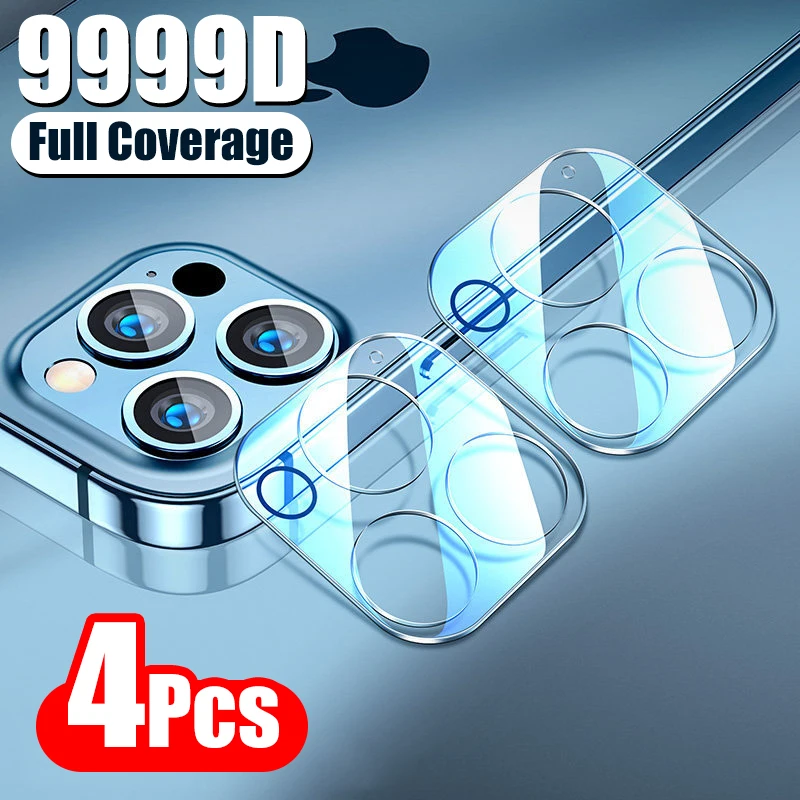 

4Pcs Full Cover Camera Lens Protector on For iPhone 11 12 13 Pro Max Mini Tempered Glass For iPhone X XR Xs Max Camera Protector