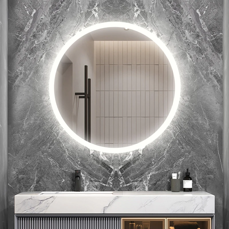 

Round Bathroom Wall Mirror Bedroom Luxury Makeup Nordic Home Mirror Light Toilet Decoracion Habitacion Decoration Aesthetic