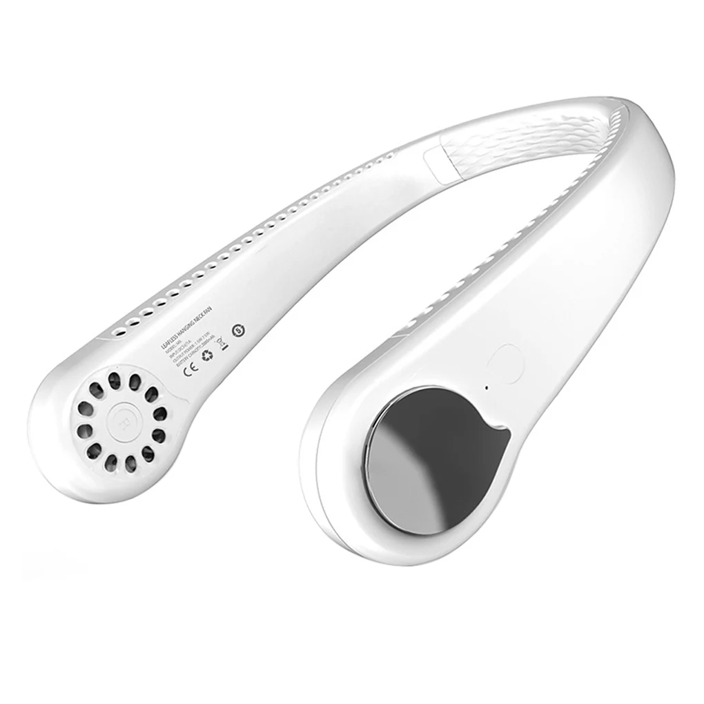 

Mini Bladeless Fan 360° Rotatable Neck Hanging Fan 2000mAh USB Rechargeable Fan Mute Sports Fans Air Cooler for Home Outdoor