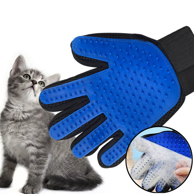 

Rubber Pet Dogs Cats Grooming Gloves Mitten Deshedding Cleaning Animal Hair Remover Brush Scratcher for Dog Cat Combing Massage