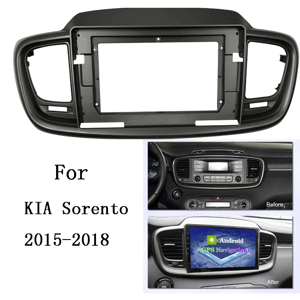 

2 DIN Автомобильная стереомагнитола, панель DVD Fascia, комплект отделки рамы 9/10, 1 дюйм для KIA Sorento 2015-2018, монтажная панель