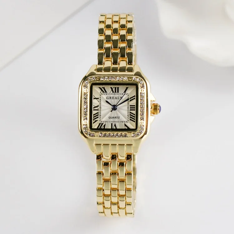 Women's Fashion Square Watches 2021 Brand Ladies Quartz Wristwatch Classic Silver Simple Femme Steel Band Clock Zegarek Damski