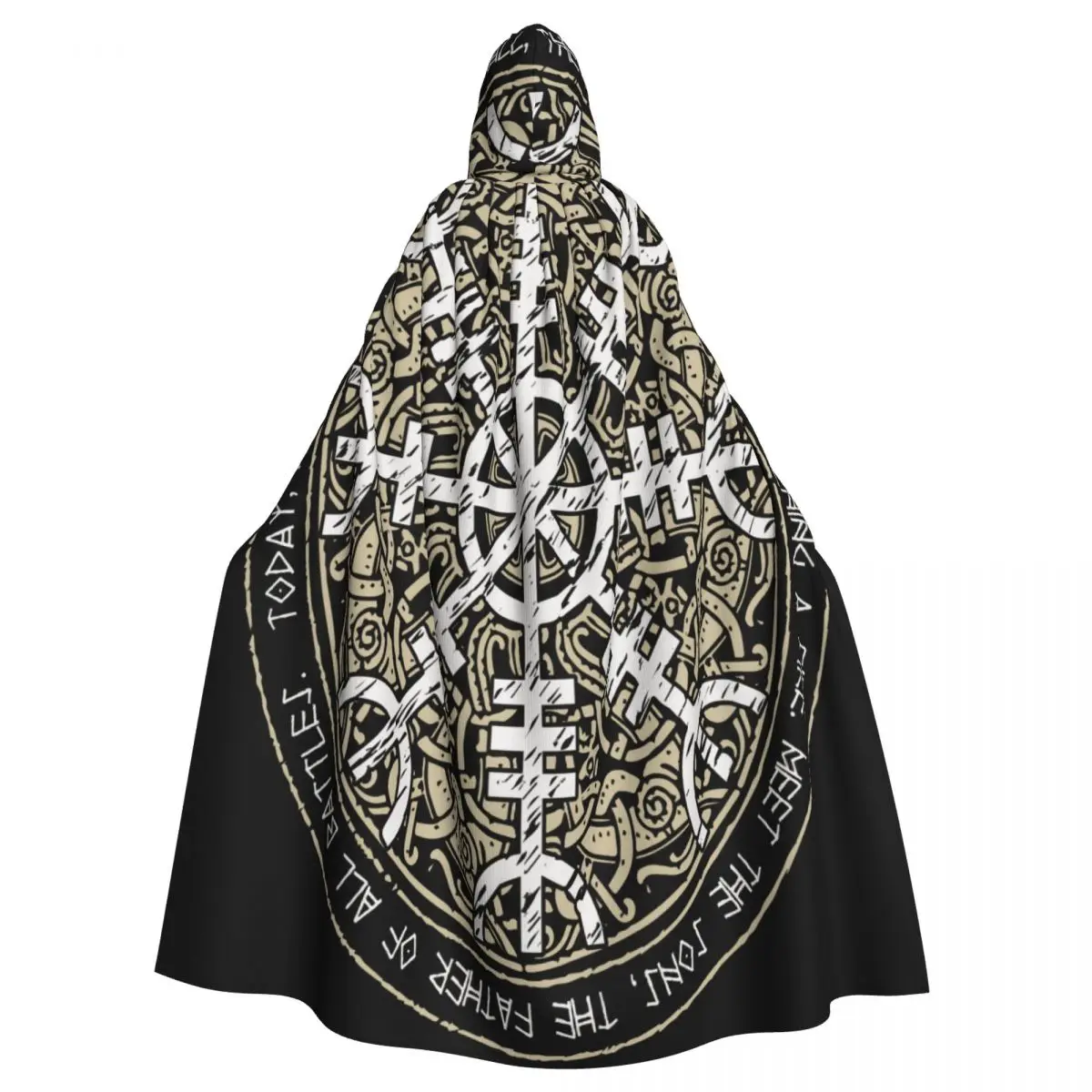 

Unisex Adult Magica Staves Scandinavian Pattern Cloak with Hood Long Witch Costume Cosplay