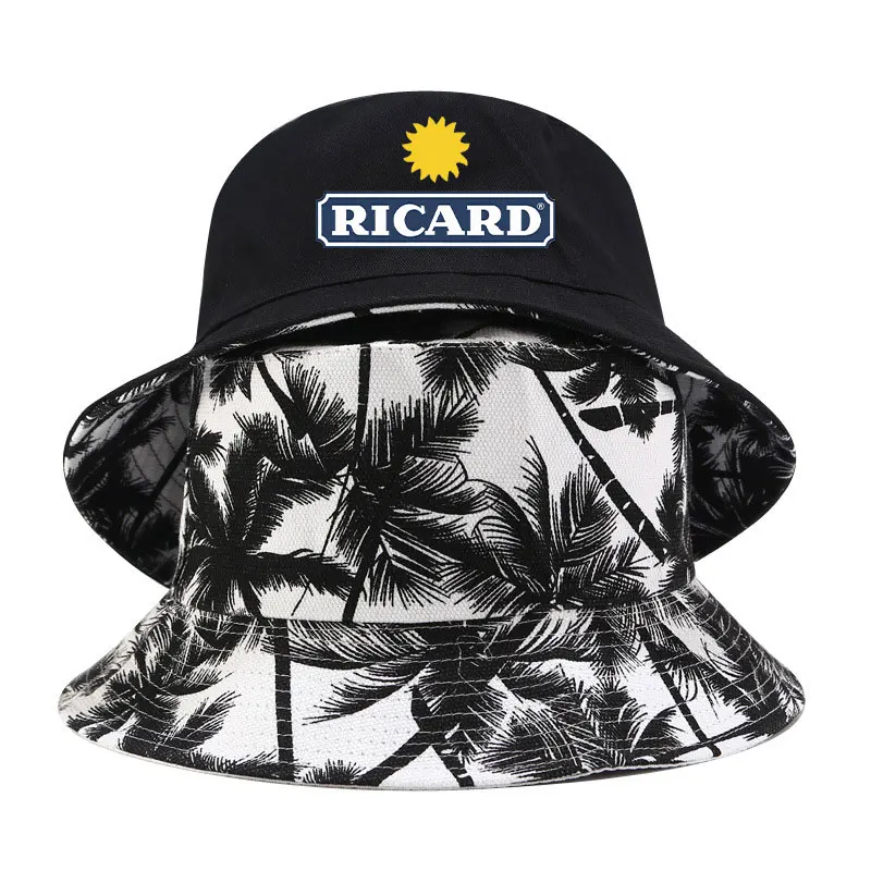 

Printed Coconut Tree Reversible Bucket Hat Woman Man Outdoor Sport Fisherman Cap Unisex Ricard Bob Sun Visor Hat Teen Summer Hat