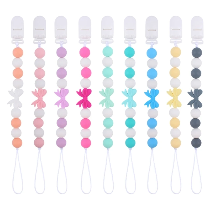 

Dummy Clip with Butterfly-Knot Baby Pacifier HolderSoother Chains Clip Teething