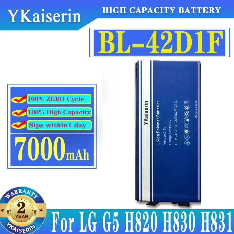 Новый аккумулятор YKaiserin 7000 мАч BL-42D1F BL42D1F для LG G5 VS987 US992 H820 H840 H850 H830 H831 H868 F700S F700K H960