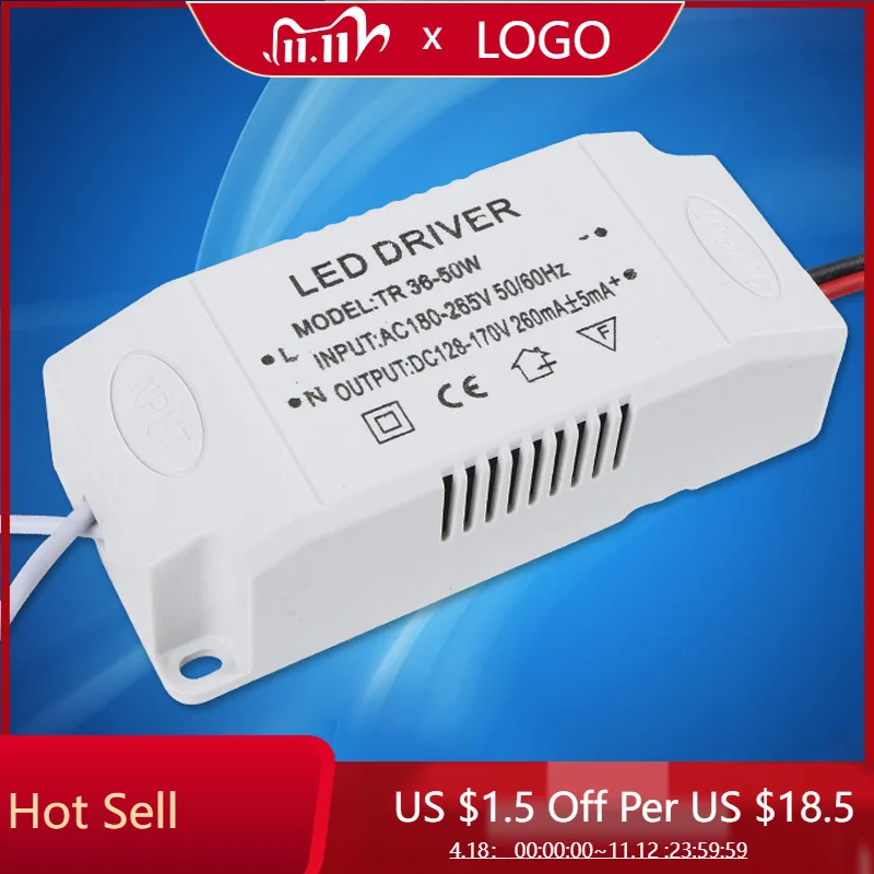 

LED Driver Electronic Transformer 12-24W/24-36W/36-50W LED Power Supply Unit Lighting Transformers For LED Lights Driver DC