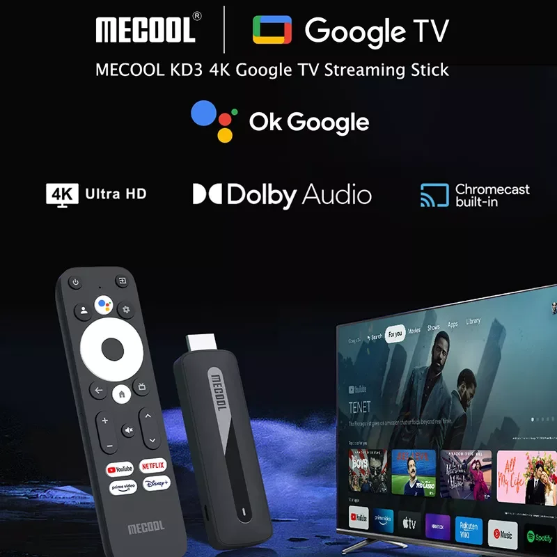 

NEW2023 KD3 4K TV Stick Android 11 smart TV box With Amlogic S905Y4 2G+8G WiFi 2.4G/5G HDR 10+ Media Player tv dongle