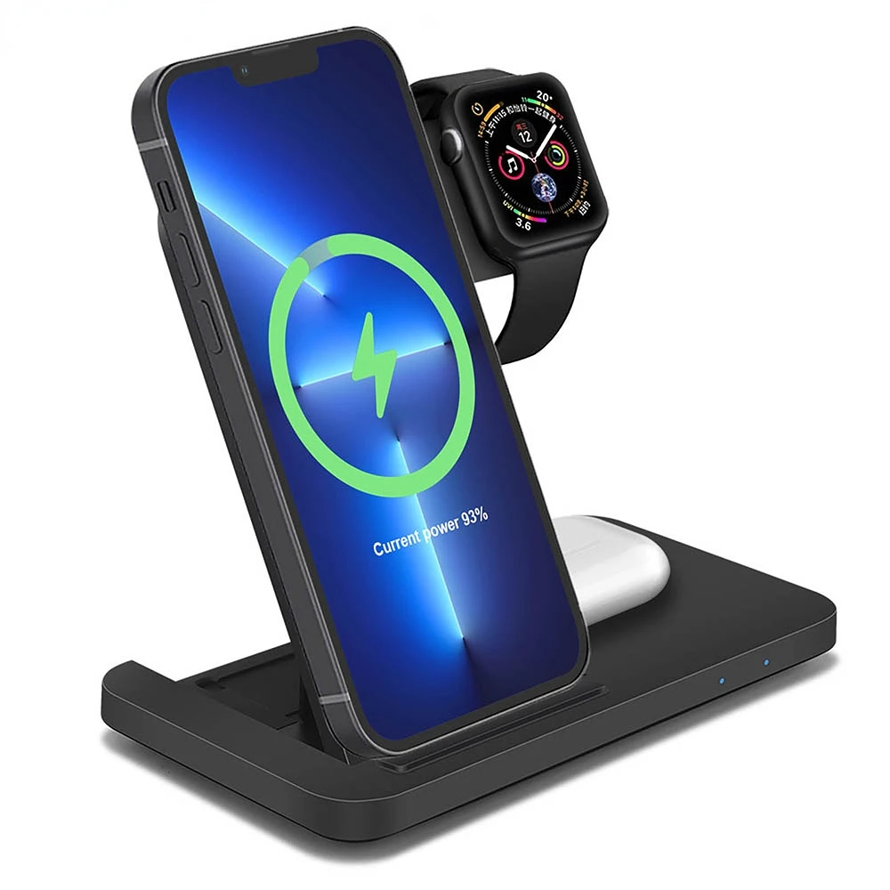

3 in 1 15W Fast Wireless Charger Charging Dock Station For iPhone 14 13 12 11 Pro MAX XR X 8 Apple Watch 8 7 6 SE AirPods Pro