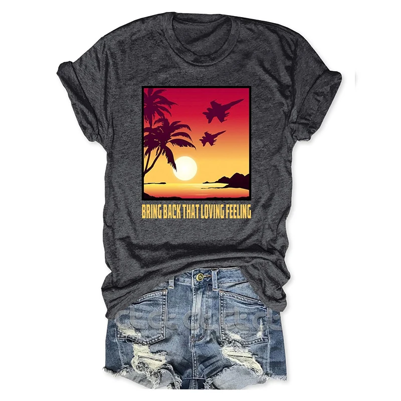 

Rheaclot Top Gun Maverick Women's Cotton T-shirt Ladies Graphic Tee Tops