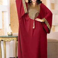 fashion muslim dress handmade red dress hooded muslim maxi dress 2022 new kaftan abayas djellaba moroccan