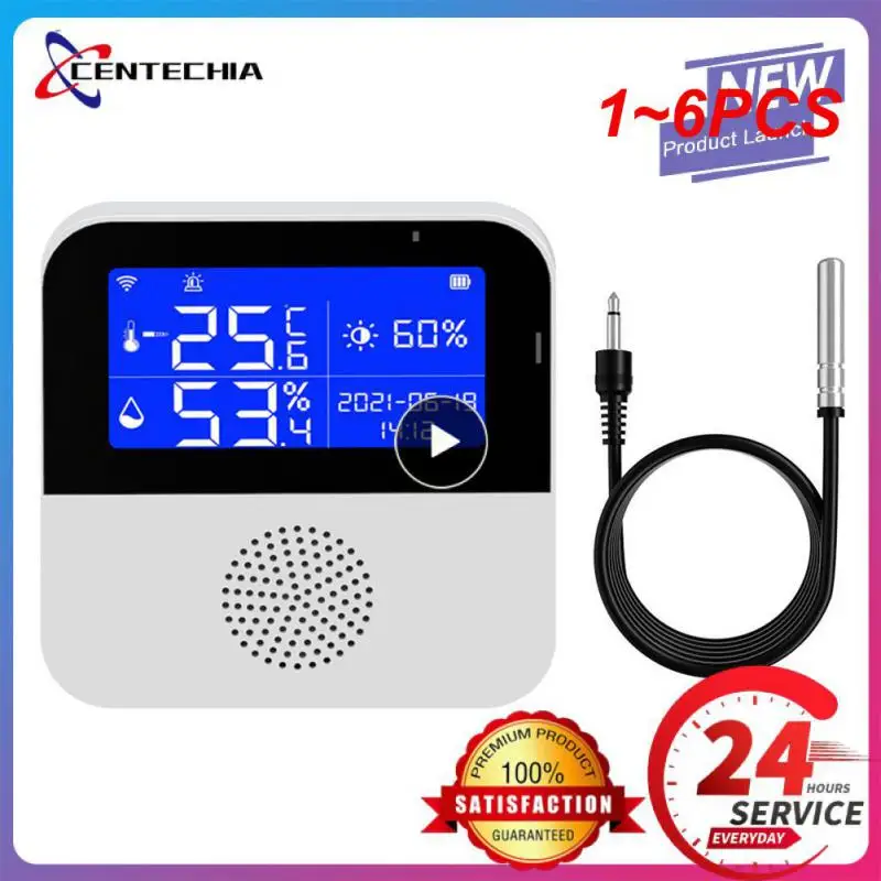 

1~6PCS Tuya WiFi Temperature Humidity Sensor LCD Display Smart Life Remote Monitor Indoor Thermometer Hygrometer Meter Support