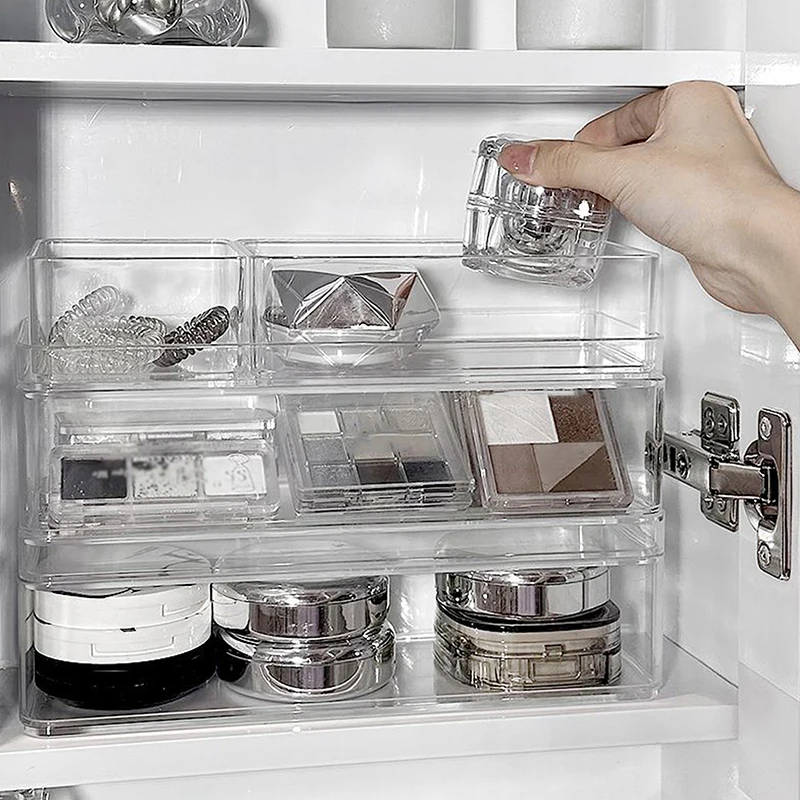 Прозрачная коробка для хранения косметических кистей макияжа