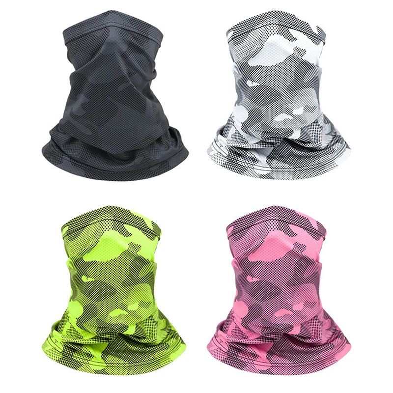 

Summer ice Silk Mesh Cycling Face Mask Tactical Military Scarf Neck Men Hiking Riding Seamless Bandana Women Headband
