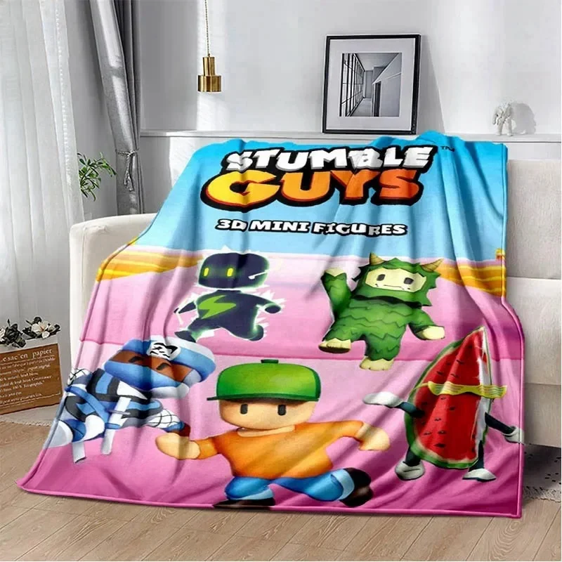 Одеяла с 3D принтом Game Cartoon Stumble-guys теплое фланелевое одеяло мягкое и удобное