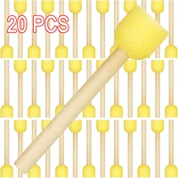 20pcs round sponges brush set stencil sponge brushes diy painting sponges children drawing craft brushes with wood handle