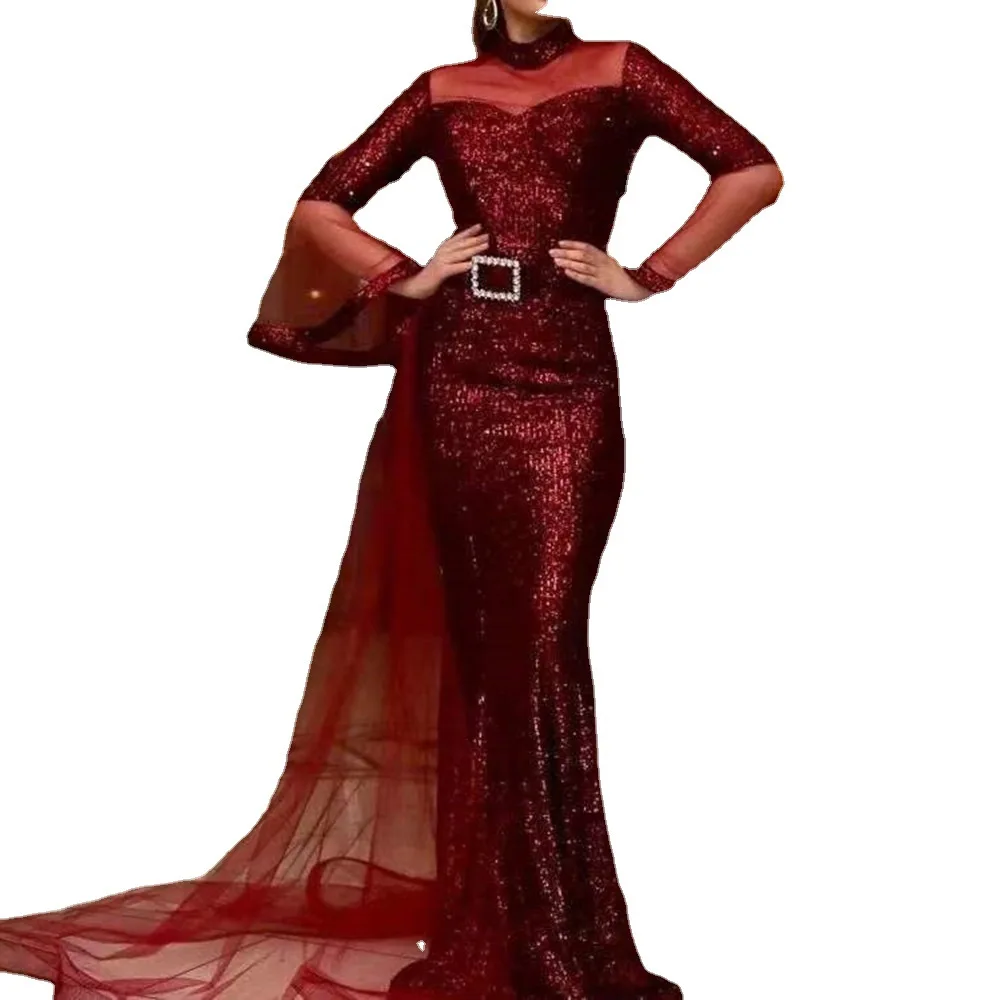 Elegant Muslim Formal Evening Mermaid Dress 2023 Lace Tail Sweetheart Tulle Prom Carnival Dress Wedding Bridesmaid Evening Dress