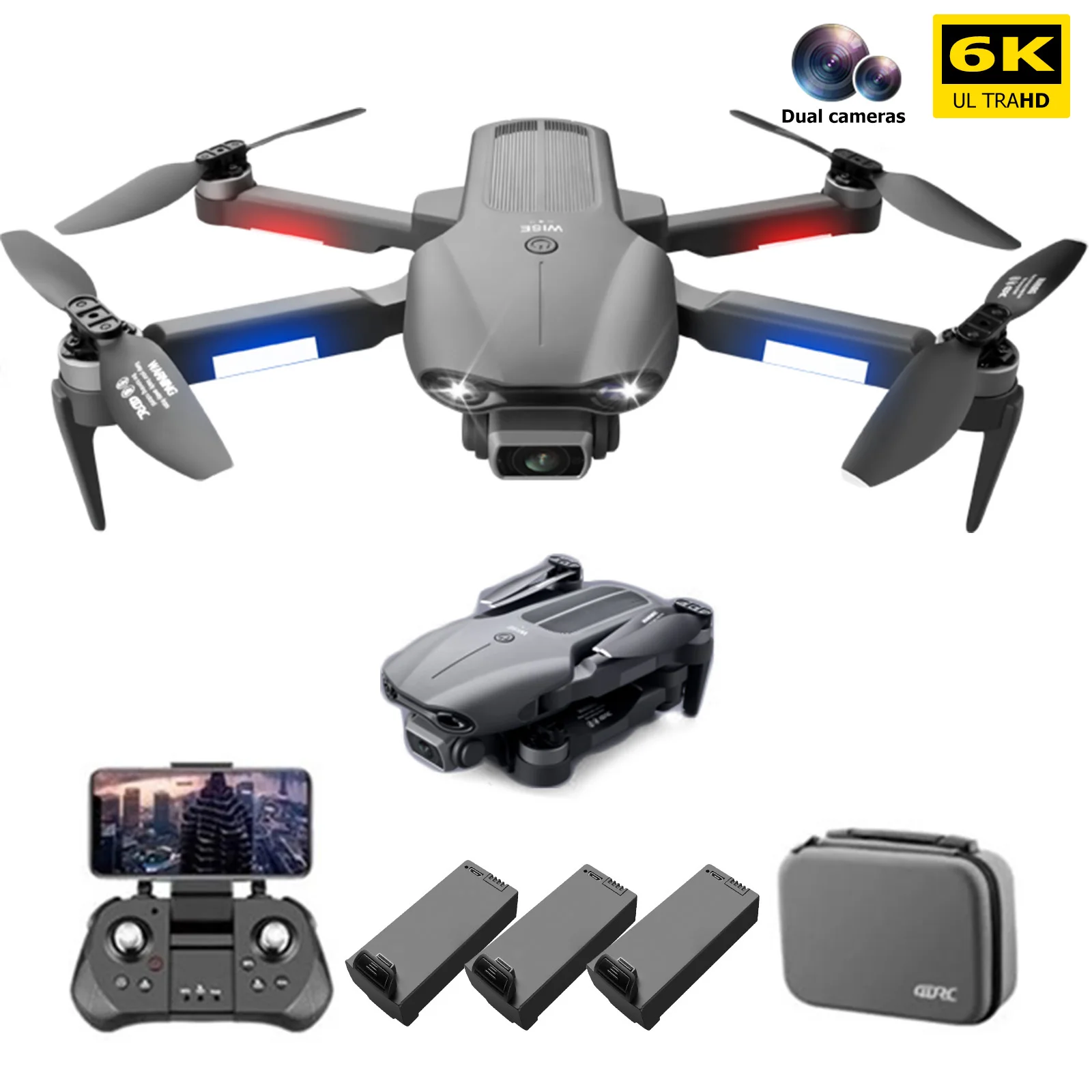 

WLtosy F9 GPS Drone with 6K HD Camera FPV 5G Remote Control Foldable Quadcopter Aircraft Brushless Motor Drones for Adults Kids