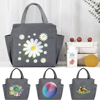 multifunction large capacity cooler bag 3d print portable zipper thermal lunch bags for women lunch box picnic food storage bag
