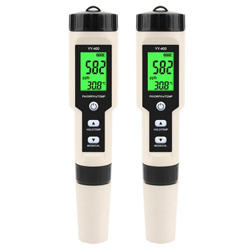 

Promotion! 2X New YY-400 Hydrogen Ion Concentration Water Quality Test Pen PH/ORP/H2 And TEM 4 In 1 Digital Drinking Water Meter