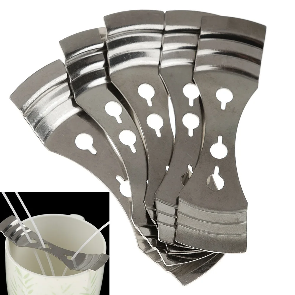 

5 шт., металлические свечи, центрирующее устройство с тремя отверстиями, сделай сам, поставки свечей, фитиль, зажим для свечи