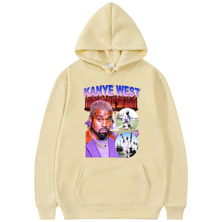 hot sale kanye west portrait graphic print hoodie unisex cotton sweatshirt men women hip hop hoodies tops mens brand streetwear free global shipping