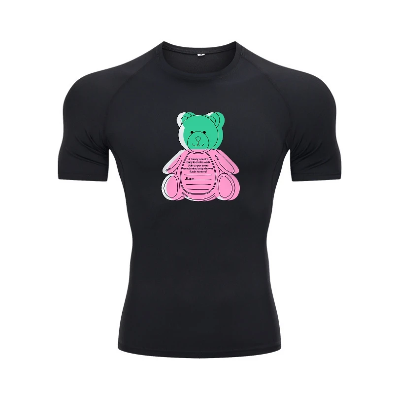 

Футболка Kawaii Bear Notes мужская с принтом в стиле ретро, свободная рубашка, модная дышащая хлопковая одежда с короткими рукавами, на лето