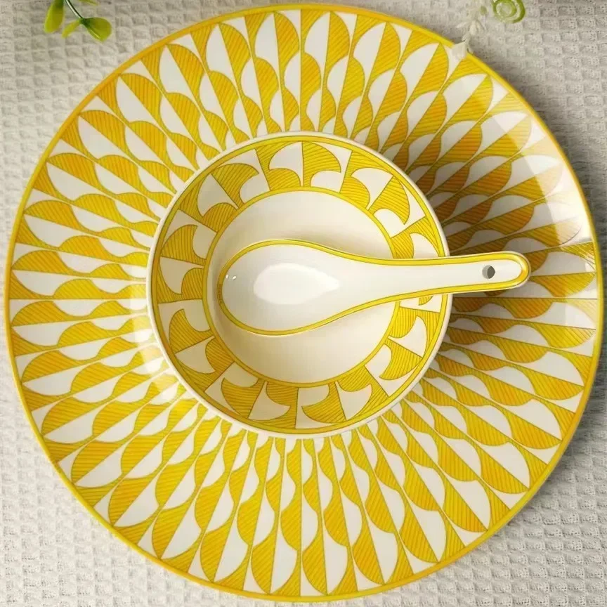 Geschirr im europäischen Stil Bone China persönwestносить Küche геометрические формы для стейков Essteller