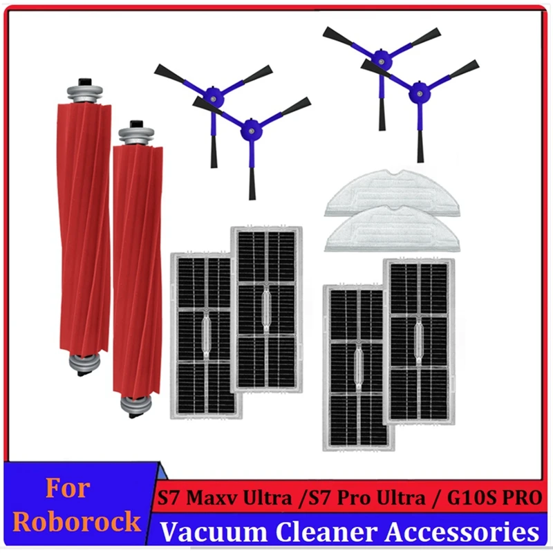 

1Set Replacement Accessories Fit For Roborock S7 Maxv Ultra / S7 Pro Ultra V / G10S PRO Vacuum Main Side Brushes Mop Filters