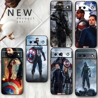 marve falcon winter soldier for google pixel 7 6 pro 6a 5a 5 4 4a xl 5g shell soft silicone fundas coque capa black phone case