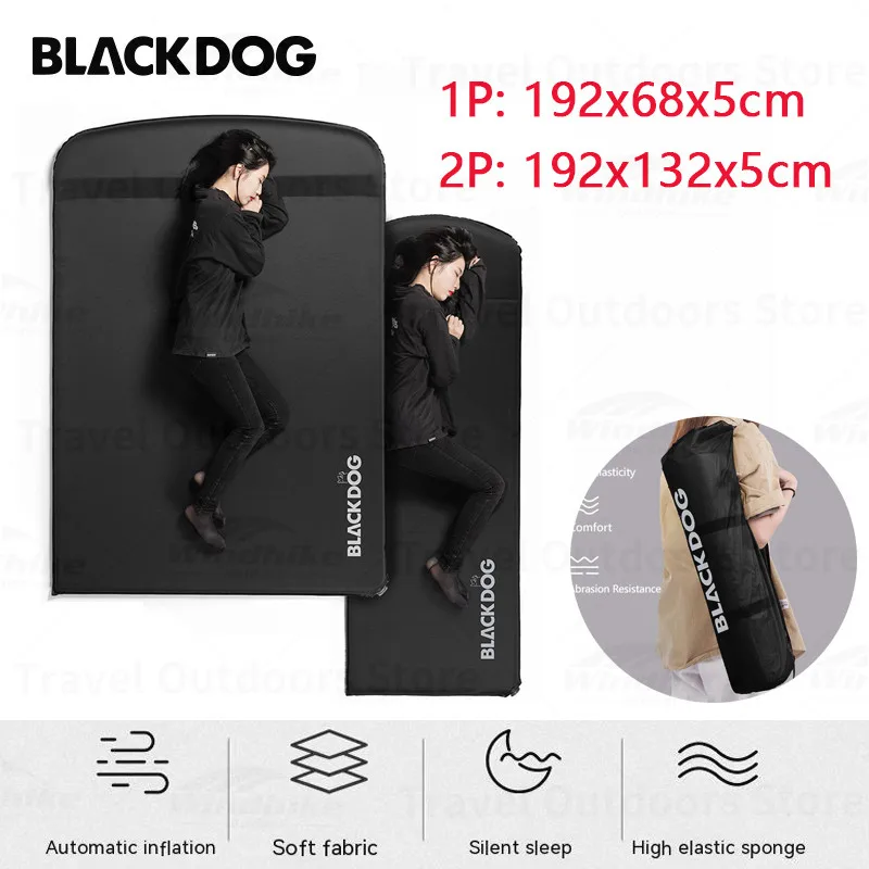 

Naturehike BLACKDOG надувной коврик для кемпинга Самонадувающийся воздушный матрас Одиночная/двойная кровать спальный коврик подушка с подушкой Черный