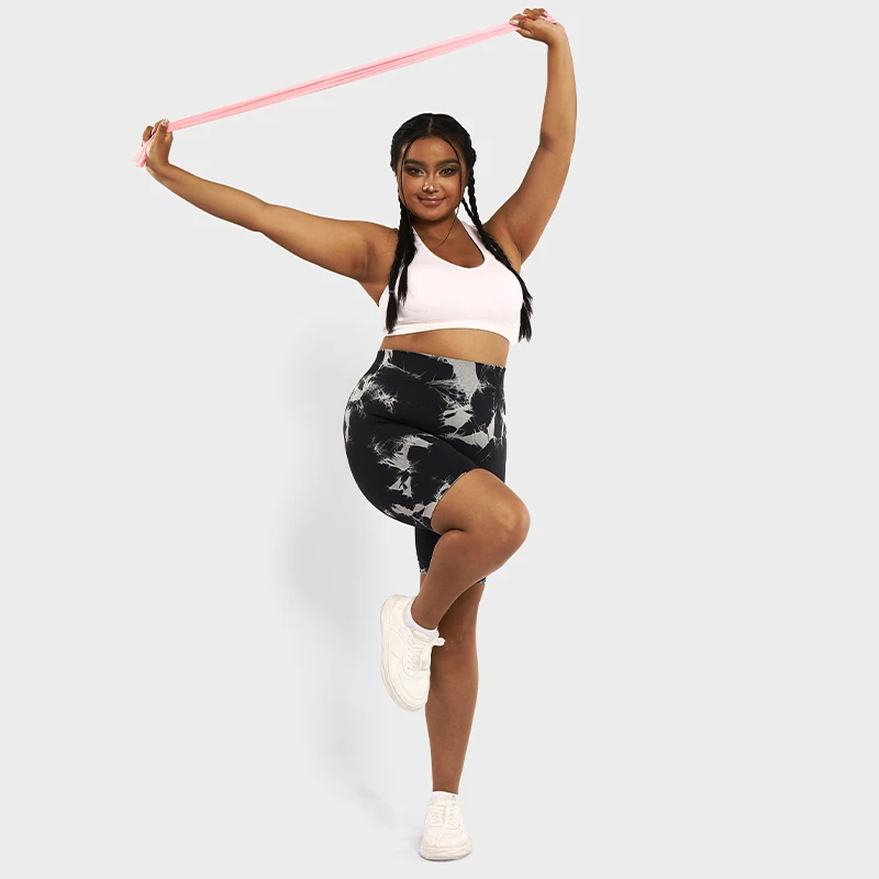 LUOYIYANG Tie Dye Seamless Plus Size Women's Shorts Push Up Gym Booty Lifting Sports Fitness Woman 2023 Knit Yoga Clothing L-3XL