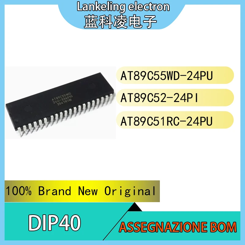 

AT89C55WD-24PU AT89C52-24PI AT89C51RC-24PU 100% Brand New Original Integrated circuit MCU DIP40