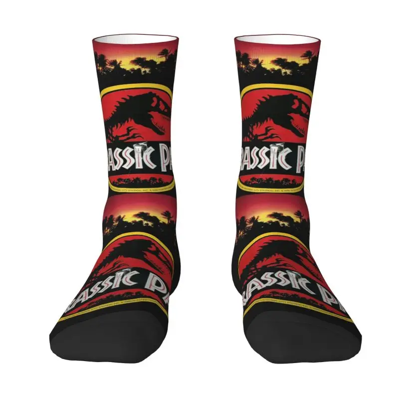 Fun Men's Jurassic Park Dinosaur Dress Socks Unisex Warm Comfortable 3D Printing Sci Fi Fantasy Movie Film Crew Socks