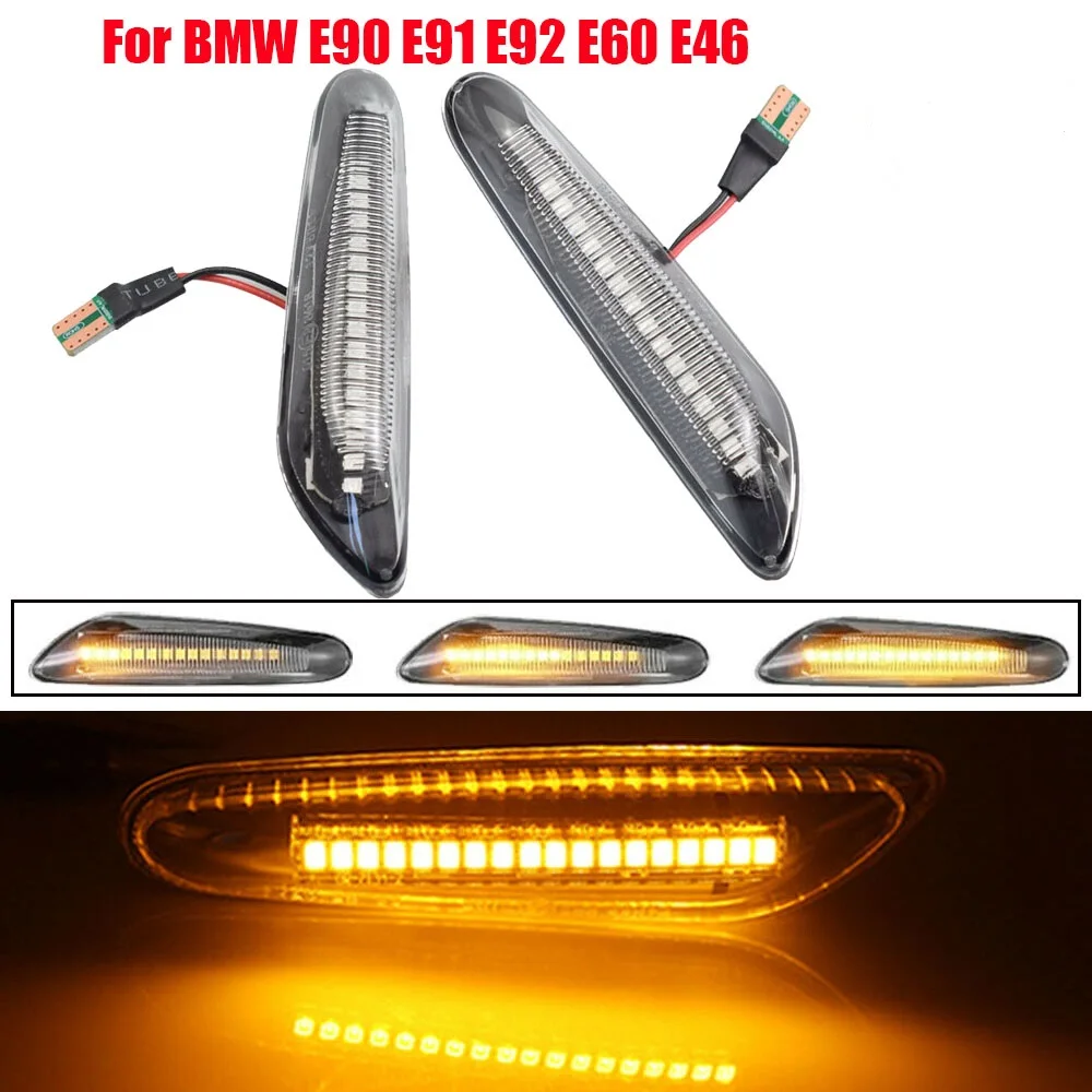 

Dynamic LED Turn Signal Side Light Indicator Marker Light Blinker Lamp For BMW E90 E91 E92 E60 E46 Accessories