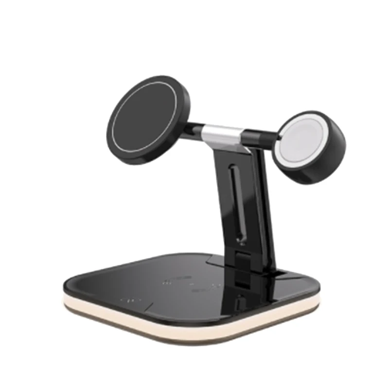 

3In1 Foldable Magnetic Wireless Charger For Iphone 12 Pro Max Mini 15W Fast Charging Station For Apple Watch