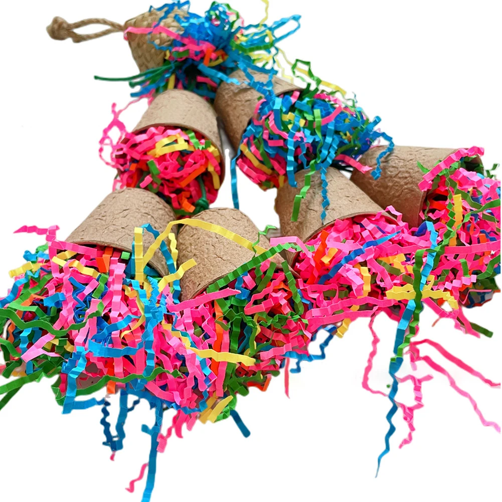 Игрушки для попугая больших птиц разноцветная ротанговая кукурузная шелуха