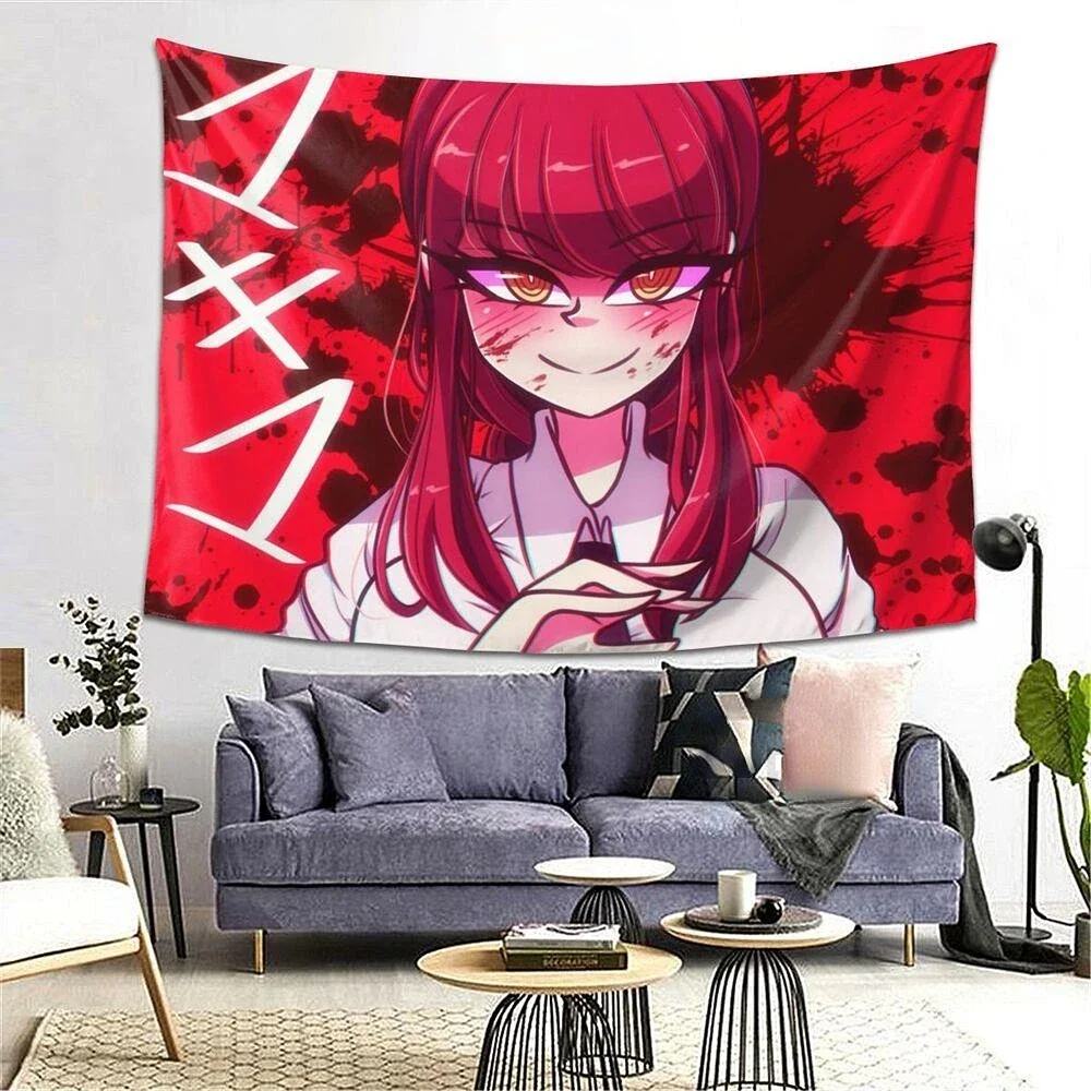 Настенный гобелен в стиле аниме с изображением ужасов и бензопилы манга