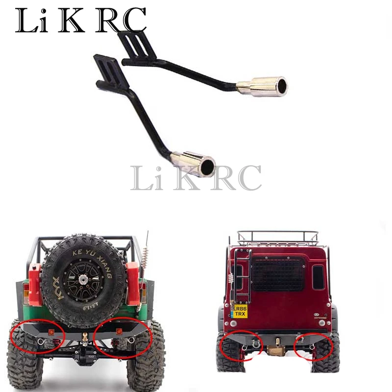 

2pcs Metal Simulation Exhaust Pipe Gas Vent for Traxxas Trx4 Defender Ford Bronco SCX10 Rc Car Parts Exhaust Manifold