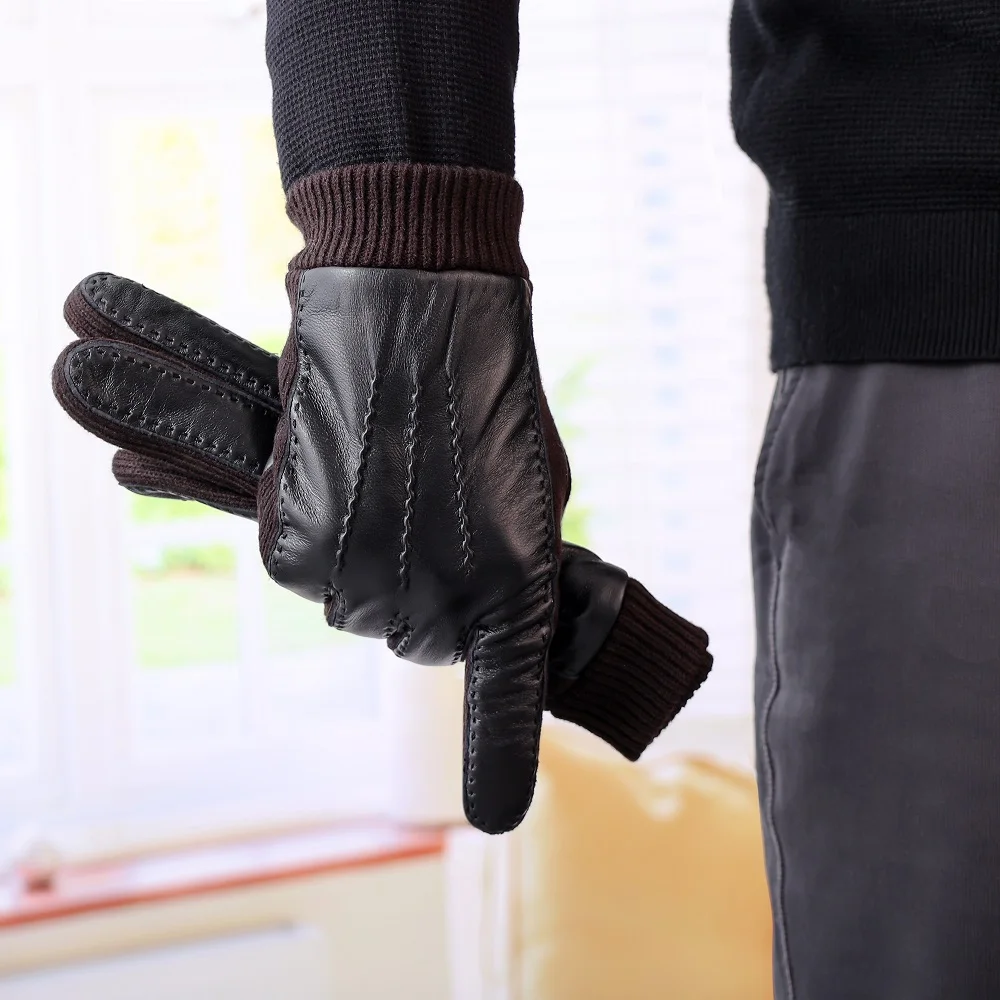 

Перчатки мужские зимние из натуральной кожи на шерстяной подкладке