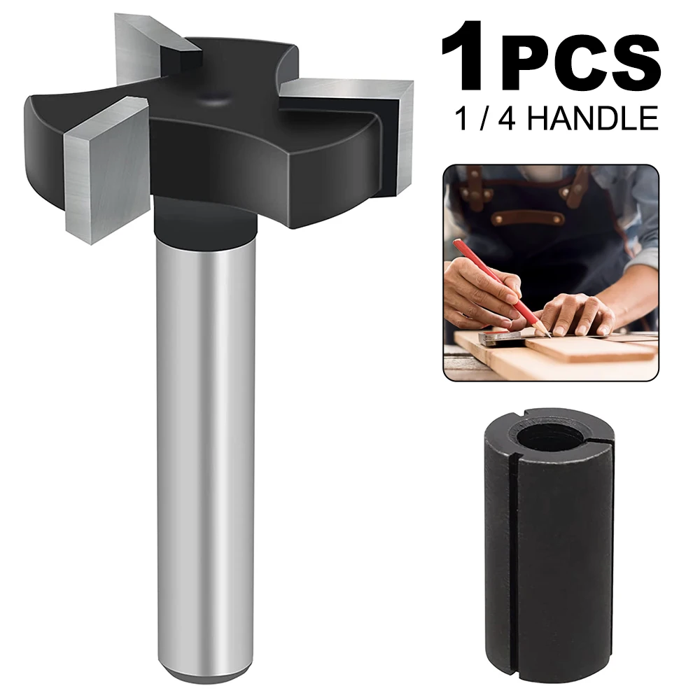 

CNC Spoilboard Surfacing Router Bits 1/4 inch Shank 1 inch Cutting Diameter Slab Flattening Router Bit 3 Wing Wood Planing Bit