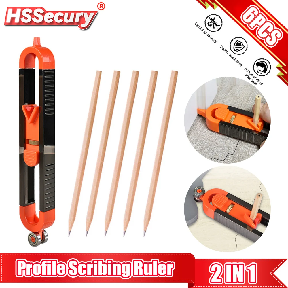 

New Profile Scribing Ruler Contour Gauge with Lock Adjustable Locking Precise Woodworking Measuring Gauge Profile Duplicator