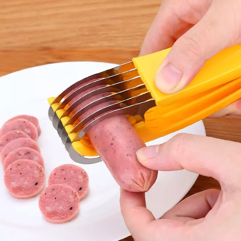 

Cutter Banana Slicer Cut Sausage Multi Slicer Salad Ham Garlic Slices Kitchen Gadgets and Accessories Vegetable Fruit Tool