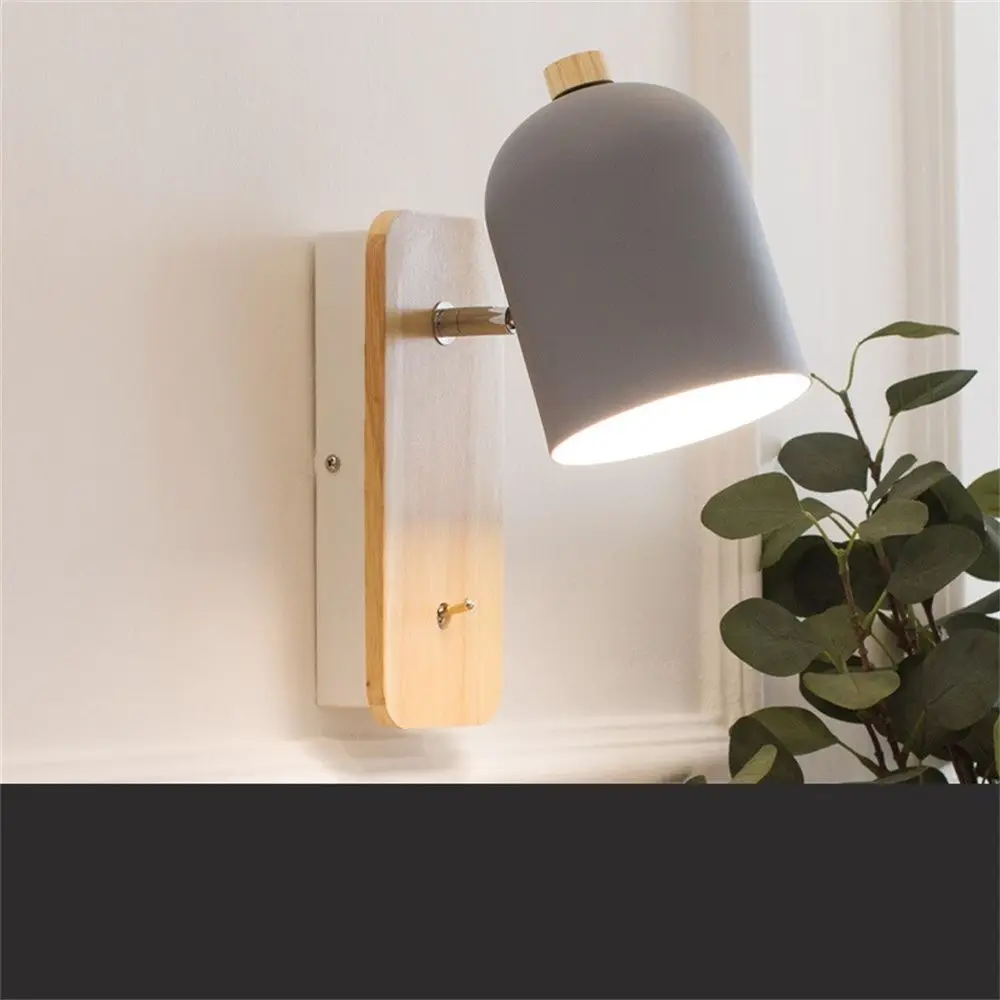 

Nordic LED Wall Lights For Home Modern Iron Wood Sconce Rotary Fixture Living Room Bedroom Bedside Wall Lamp Decoration Lighting
