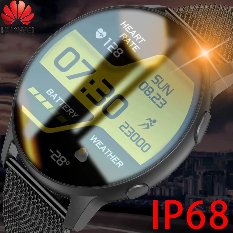 

Huawei Smart Watch Fashion Men Watch Sports Fitness Tracking Bluetooth Calling Full Screen Touch IP68 Waterproof For iOS Android